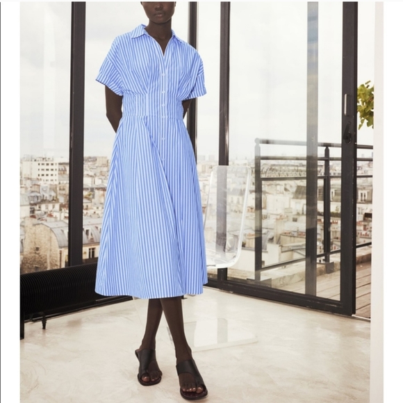 Zara Dresses & Skirts - SOLD OUT! Zara Shirt Style Midi-Dress Sz Sm